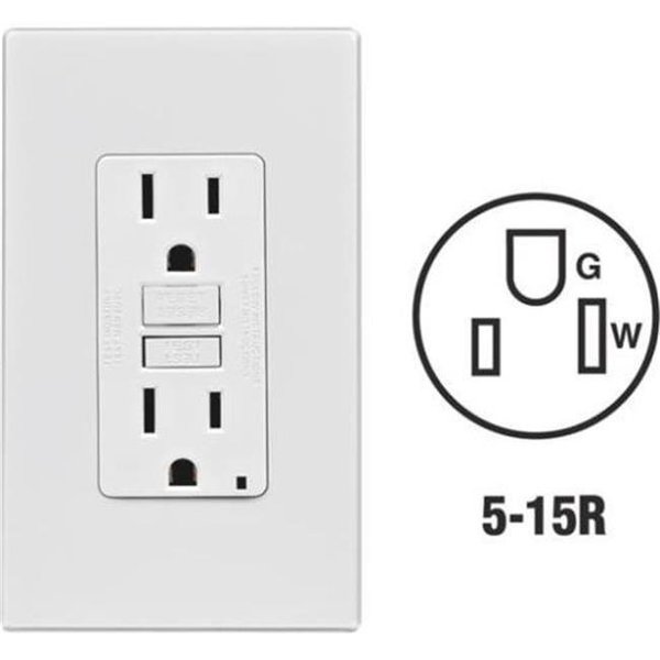 Leviton Leviton Mfg C36-GFNT1-0PT Self-Test 15A GFCI Outlet With Screwless Wall Plate; Light Almond 4996781